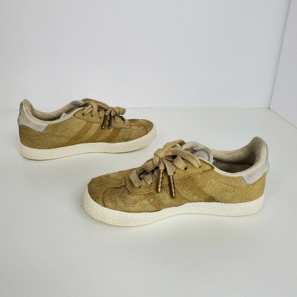 Adidas Kids Tan Suede Youth Gazelle Shoes Sneakers Size 12K - Picture 2 of 10